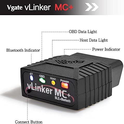 Vgate vLinker MC+ Bluetooth OBD2 Car Scan Tool for iOS, Android, Windows