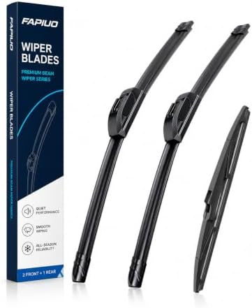 24"+18"+11" Front and Rear Windshield Wiper Blades Replacement for Hyundai Venue 2020-2025, J-Hook/U-Hook (Set of 3)