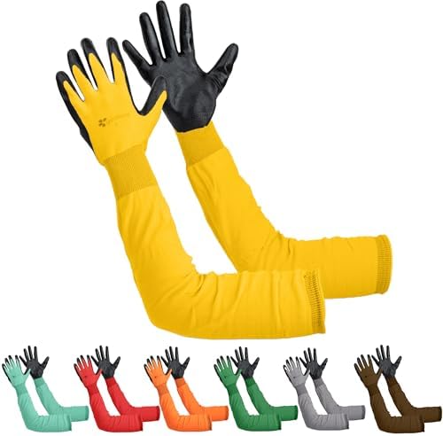 Long Sleeve Gardening Gloves for Women & Men, Long Cuff Garden Gloves