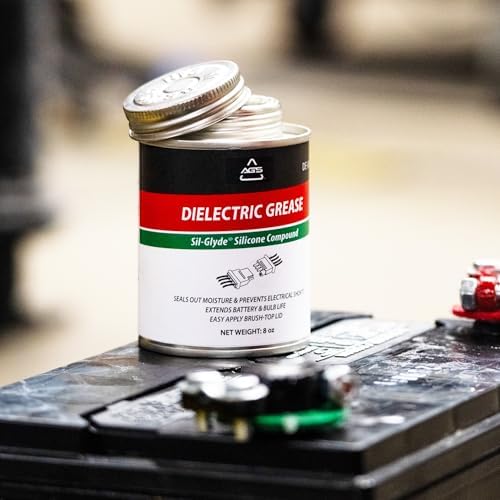 AGS Automotive Solutions Brush Top Can Dielectric Silicone Grease Compound for All Electrical Components and Connectors, 8 oz, Percise and Easy Application