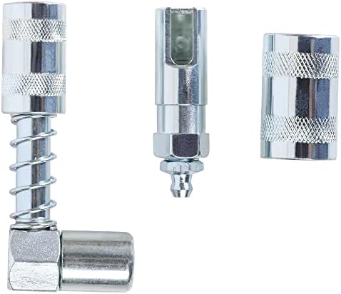 ARES 54017 – 2-Piece Grease Gun 90-Degree Adapter Set – Includes Quick Connect Coupler Style and Quick Connect Slide-On Style Adapters