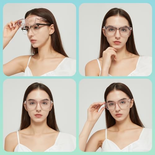 Alsenor Safety Glasses Anti Fog Goggles Fit Over Prescription Eyewear Blue Light Blocking Oversized Eyeglasses For Men Women (Oversized-Purple)