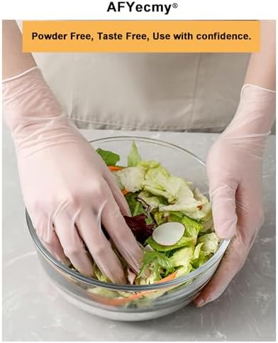 Clear Vinyl Gloves, Powder-Free & Latex-Free, Disposable Cleaning Gloves, 5 Mil, 1000 Count, Large
