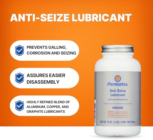 Permatex 80208 Anti-Seize Lubricant with Brush Top Bottle, 16 oz., Silver