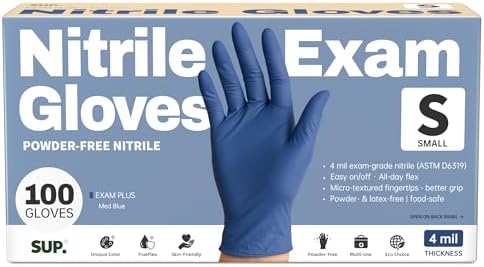 Supmedic SUP Exam Plus® Nitrile Gloves, Powder-Free Disposable Med Blue