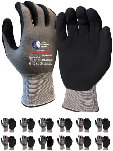 Quest Cut Resistant Work Gloves, ANSI A1, Large, Pack of 12