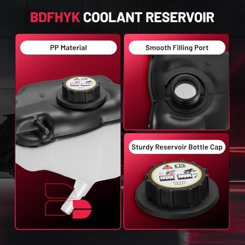 BDFHYK Coolant Reservoir Expansion Tank with Cap for Ford Mustang 2011-2014 3.7L V6 5.0L V8, Pressurized Radiator Overflow Tank, Replaces 603-298 BR3Z8A080A BR3Z8A080E CR3Z8A080A