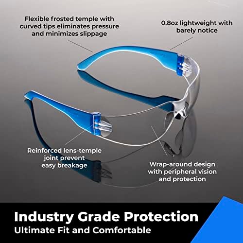 amoolo Safety Glasses for Men Bulk of 24, Protective Eyewear for Men Women, ANSI Z87.1 Impact Resistant Eye Protection for Work, Lab, Construction (Pack of 2)