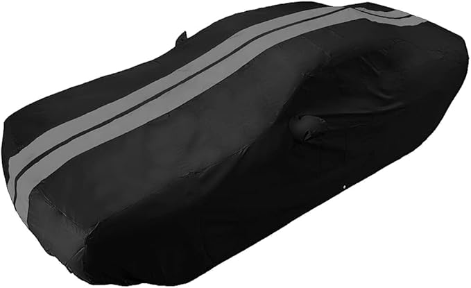 SR1 USA Car Cover for Dodge Challenger 2008–2026 – Custom Fit All Weather, Waterproof, UV Protection, 300D Ultraguard Plus, Indoor Outdoor - SXT, GT, R/T, Scat Pack, Hellcat, Widebody (Black/Gray)