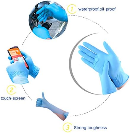 Wostar Nitrile Disposable Gloves Powder & Latex Free 4mil Touch Screen Disposable Non-Sterile Nitrile Exam Gloves