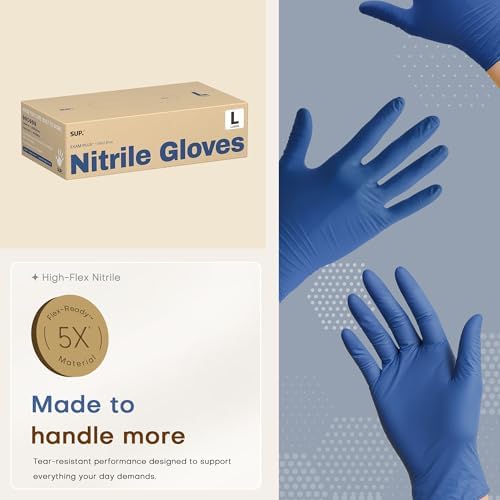 Supmedic SUP Exam Plus® Nitrile Gloves, Powder-Free Disposable Med Blue