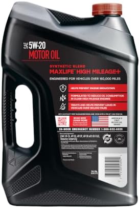 Valvoline High Mileage 150K with MaxLife Plus Technology 5W-20 Motor Oil 5 Quart