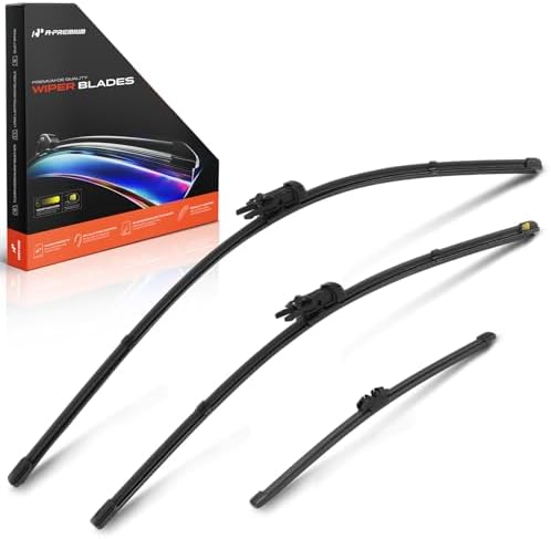 A-Premium 26"+21"+11" Windshield Wiper Blades with Wear Indicator & Towel
