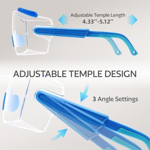 UKNOW Safety Goggles Over Glasses, Anti Fog Safety Glasses with Clear Wraparound Lens, ANSI Z87.1 Protective Eyewear