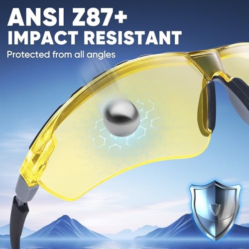 TICONN Anti-Fog Safety Glasses for Men & Women, ANSI Z87.1 Eye Goggles