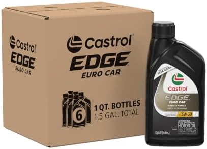 Castrol EDGE Euro 5W-30 K Advanced Full Syn Motor Oil, 1 Quart, Pack of 6