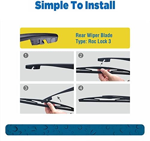 16" Rear Wiper Blade Replacement for Honda Odyssey 2023-2005,Passport 2023-2019 Subaru Outback 2022-2020,Impreza 2011-2009 Back Windshield Wiper Blade 16-B/H410