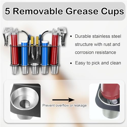 Grease Gun Holder, Wall Mount Grease Guns Storage Rack