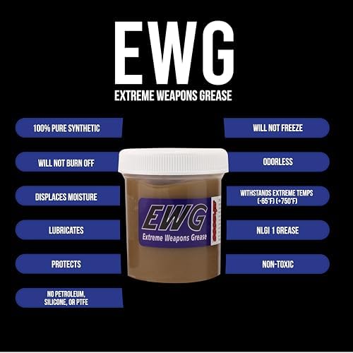 SLIP 2000 Extreme Weapons Grease (EWG), Reduces Friction and Wear, Grease Lube in Anti-Ware Package, Extreme Pressure Properties, No PTFE, 4 oz