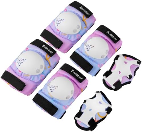 BOSONER Kids/Youth Knee Pad Elbow Pads for Roller Skates Cycling BMX Bike Skateboard Inline Rollerblading, Skating Skatings Scooter Riding Sports
