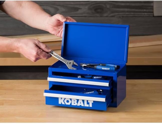 Mini 2-Drawer Blue Steel Tool Box