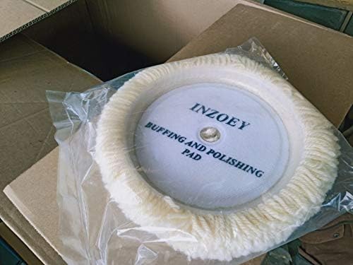 Wool Buffing Pad, 7" Car Polishing Pad with Hook and Loop for Polishing, Buffing & Cutting, 100% Twisted 4-ply Sheepswool Material, Durable, Thick and Aggressive