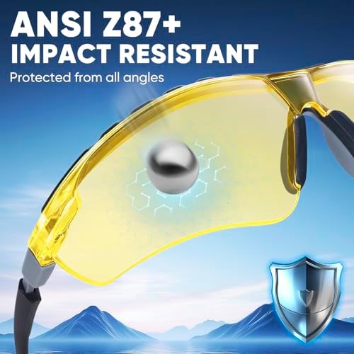 TICONN Anti-Fog Safety Glasses for Men & Women, ANSI Z87.1 Eye Goggles