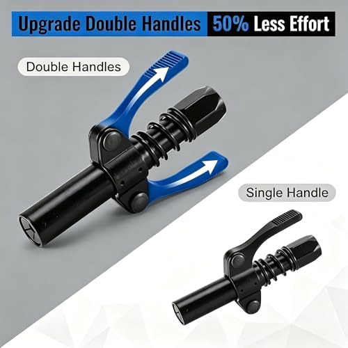 Black Grease Gun Coupler, Grease Gun Tips, 10,000 PSI, Leak-Free Seal