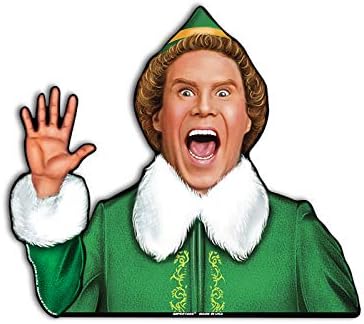 Jolly Elf Waving Arm Wiper Blade Decal for Christmas and Winter. WiperTags Attach to Rear Vehicle Wiper Blades and Waves When the Wiper is Turned on. Made in USA.
