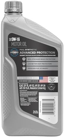 Valvoline Advanced Full Synthetic SAE 0W-16 Motor Oil 1 QT, Case of 6
