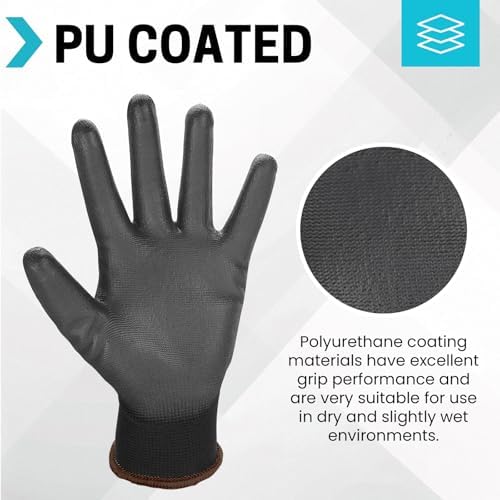 FURWEY Work Gloves, 16/32Pairs Nitrile, Seamless Nylon Knit