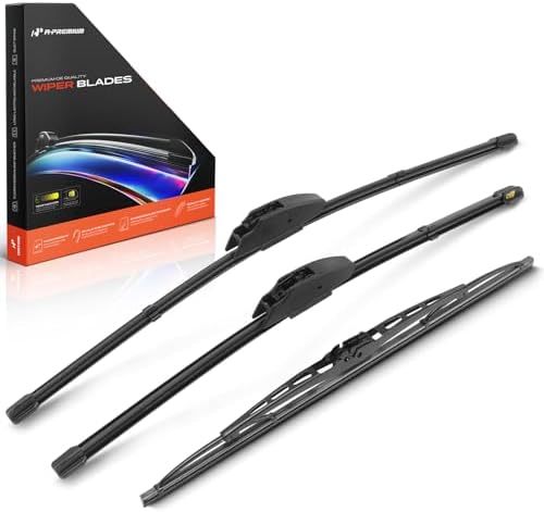 A-Premium 20"+18"+15" Windshield Wiper Blades with Wear Indicator & Towel