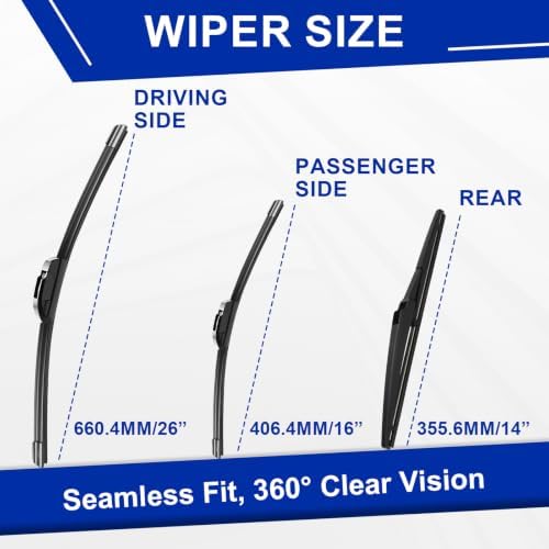 KAIYI 3 Windshield wipers Compatible with Mazda CX-7 2007-2012