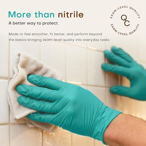 SUP Exam Plus® Nitrile Gloves, Powder-Free Disposable, Teal 100 Count