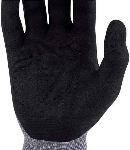 Radians Unisex Industrial Work Glove - Construction: Nylon Shell with Foam Nitrile Palm Dip - Gray - Standard Size 2X
