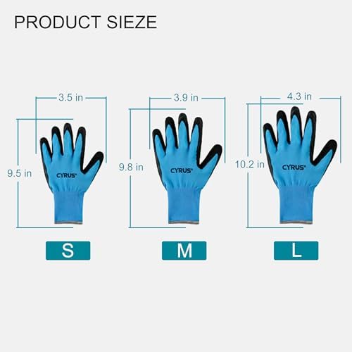 CYRUS 2 Pairs Nitrile Gardening Gloves for Women＆Men, Thorn-Proof Garden Gloves,Work for Weeding, Digging, Pruning