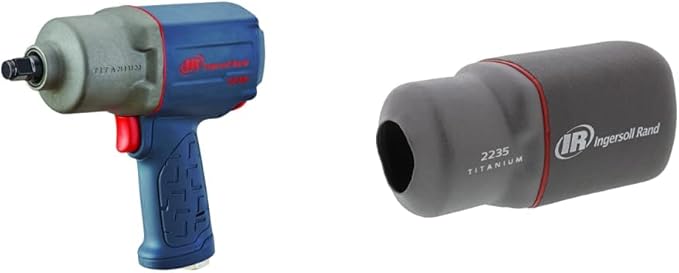 Ingersoll Rand 2235TiMAX Drive Air Impact Wrench, 1/2 Inch & 2235M-BOOT Premium Tool Boots fits 2235 Series - Grey