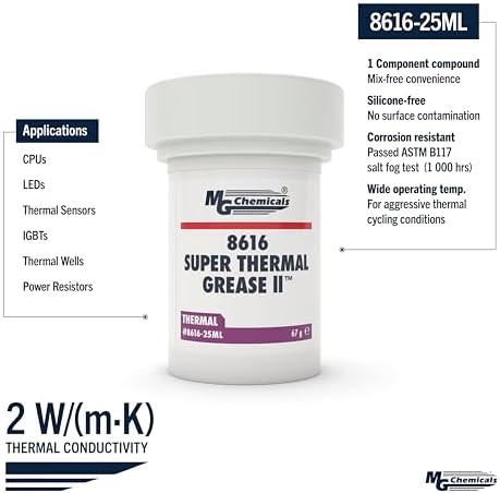 MG Chemicals - 8616-25ML 8616 Super Thermal Grease II, 67 g Jar