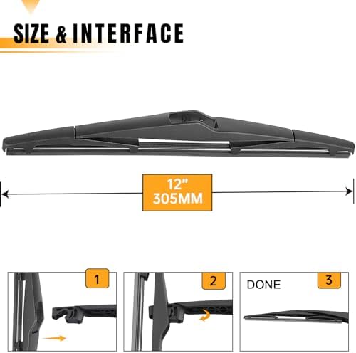 AUTOBOO 12" Rear Windshield Wiper Blade Replacement for Hyundai Tucson