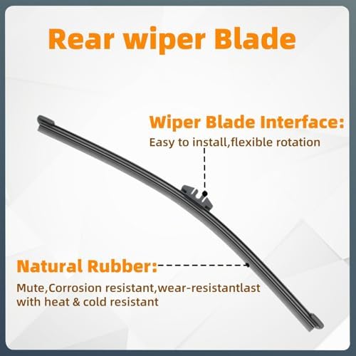 Rear Wiper Arm and Blade Set Replacement for Ford Escape 2013-2018, Explorer 2011-2018, Lincon Mkx 2016-2018 Rear Window Back Wiper Arm Blade Replaces Part Number BB5Z17528A, BB5Z17C526A, BB5Z17526C