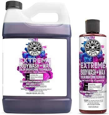Chemical Guys CWS207 Extreme Bodywash Foaming Car Wash Soap & Refill Kit, 2 Bottles - (1) 16 oz and (1) Gallon (Works with Foam Cannons, Foam Guns or Bucket Washes) 144 oz