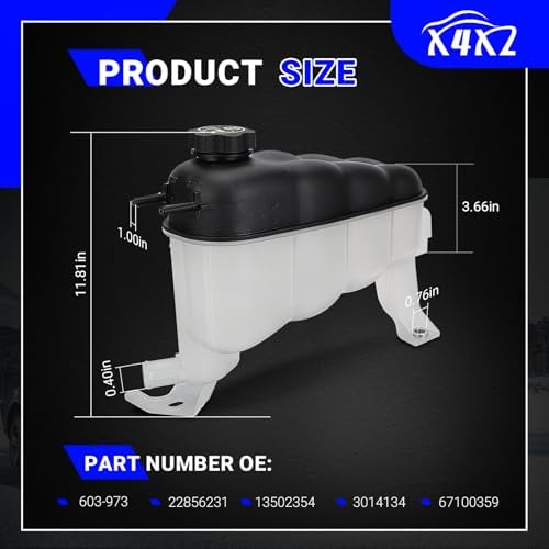 603-973 Coolant Reservoir w/Cap for Select 2014-18 Chevy GMC Cadillac Model