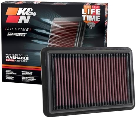 K&N High-Flow Original Lifetime Engine Air Filter: Increase Power: Washable: Compatible with 2017-2026 HYUNDIA/KIA: Elantra, I30, Kona, Veloster, Cerato, Forte, ProCeed, Seltos, Soul, Xceed, 33-5050