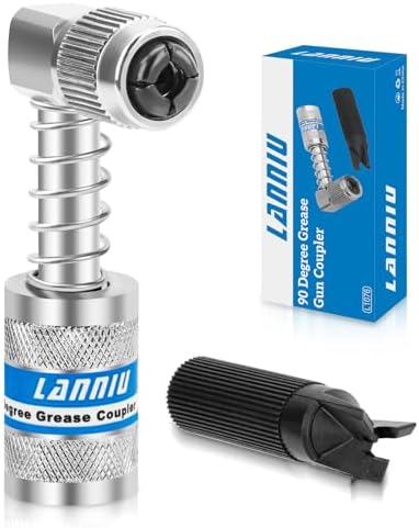 90 Degree Grease Gun Coupler, Heavy Duty Locking Grease Gun Adapter