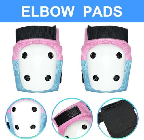 Girls Kids Knee Pads and Elbow Pads,Wrist Guard Set for 3-8 Years Old Child