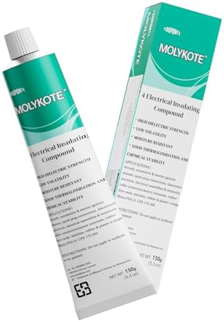 Molykote 4 Electrical Insulating Compound 150g/5.3 oz Silicone Grease Adhesive Sealant for Valve O-Rings and Metal Plastic Lubrication, Waterproof Low Volatility Translucent White from Dow Corning DC4