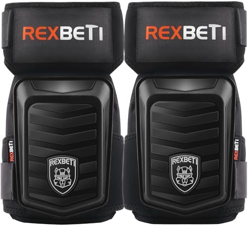 REXBETI Knee Pads for Men, Anti-slip Construction Gel Knee Pads for Work