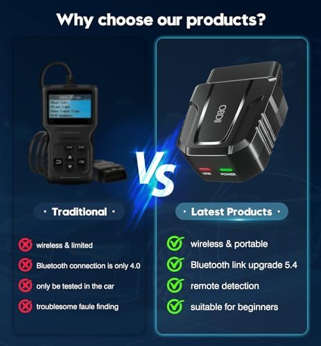 OBD2 Scanner Diagnostic Tool, Car Scanner for iOS & Android, Bluetooth 5.4
