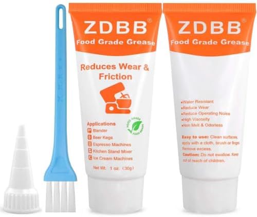 ZDBB Food Grade Grease Lubricant for Kitchenaid Mixer Food Service Equipment Lube Coffee Machine Grease for Soft Serve Machines Yogurt Ice Cream Machine, Prevent Wear and Rust, 1 oz 2-Pack