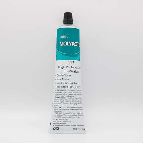 Molykote 112 150g 5.3oz High Performance Lube/Sealant Lubricant Grease for Valve Lubrication & Sealing High Consistency Nonmelting Silicone Shear Resistant Translucent White Dow Corning